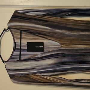 Blue, Brown Beige Maxi dress. NWT